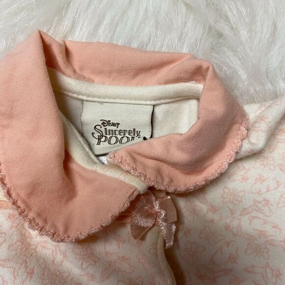 2 Piece Pj. Set Infant 0-3 month girl Pink & White with Pooh & Piglet - Picture 3 of 5